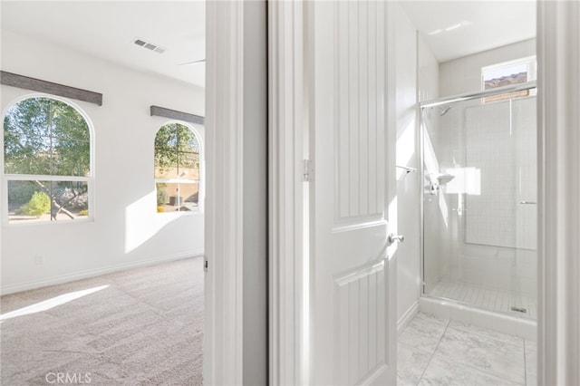 bathroom with walk in shower