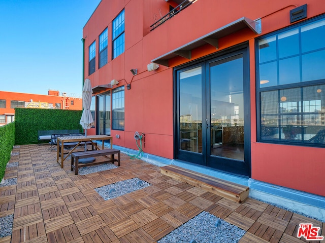 view of patio / terrace featuring french doors