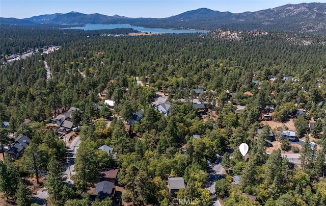 aerial view with a mountain view