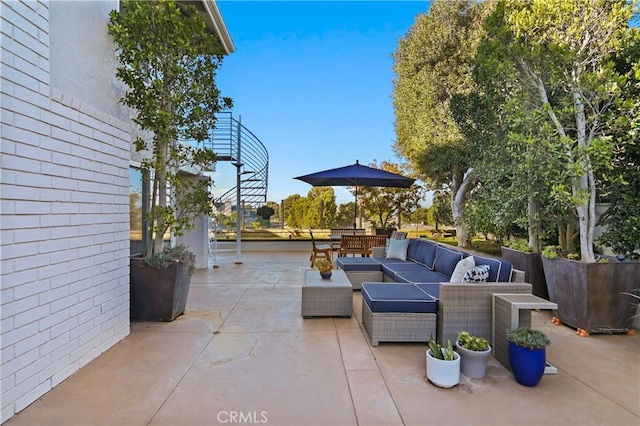 view of patio with outdoor lounge area