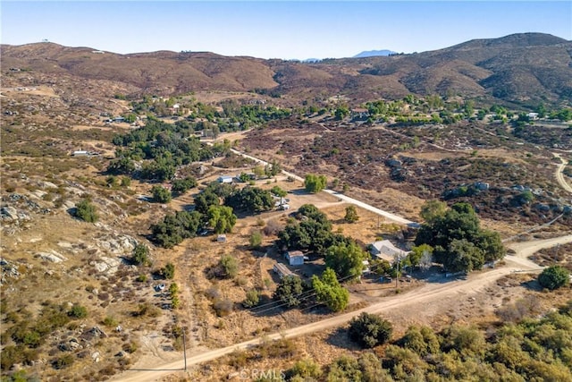 bird's eye view with a mountain view