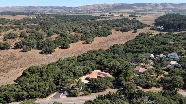 bird's eye view featuring a mountain view