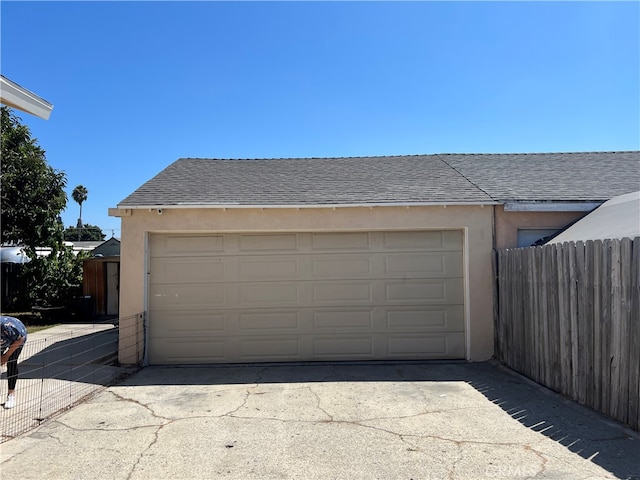 view of garage