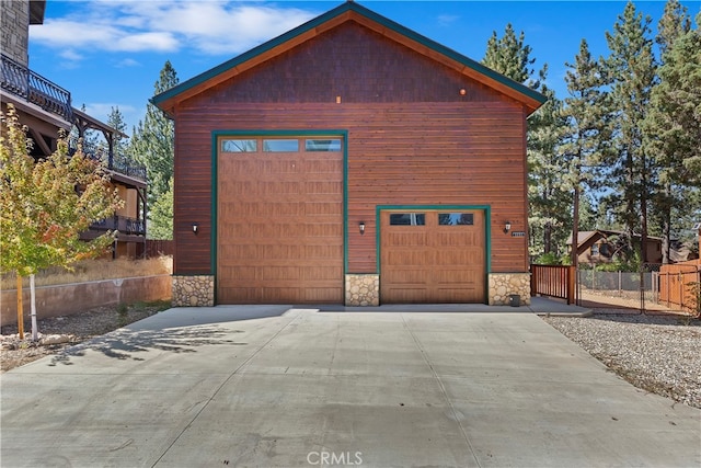 view of garage