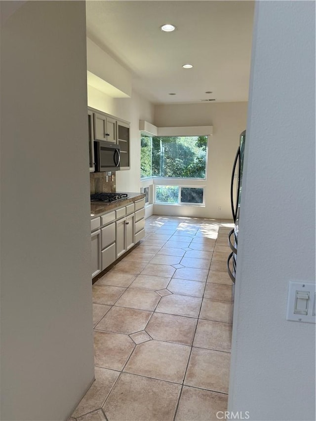 3185 Via Casita Pl, Chico, CA 95928 - bathroom featuring vanity, recessed lighting, tile patterned floors, and backsplash