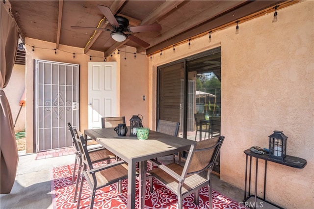 view of patio / terrace with ceiling fan