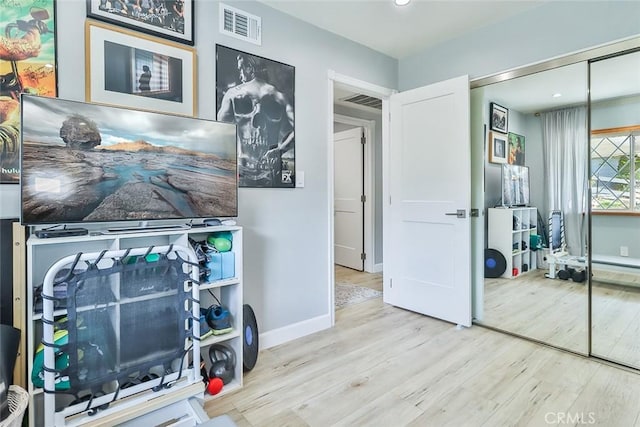 interior space featuring light wood-type flooring