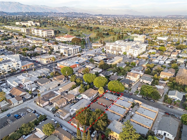 bird's eye view with a mountain view