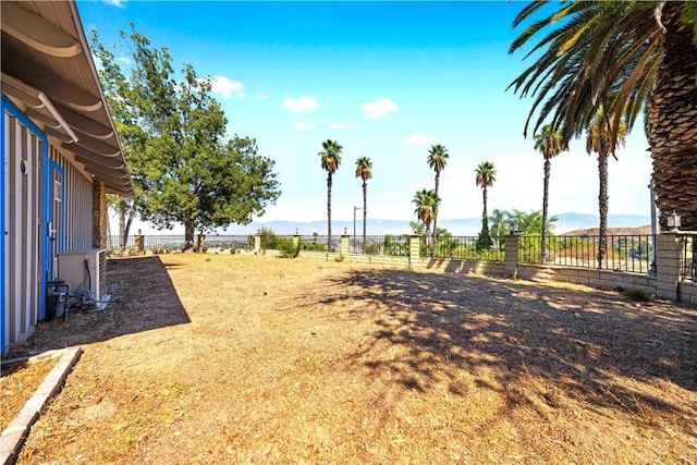 view of yard featuring central AC