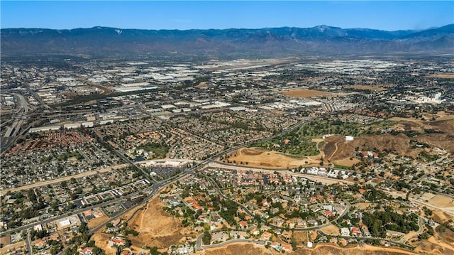 drone / aerial view with a mountain view