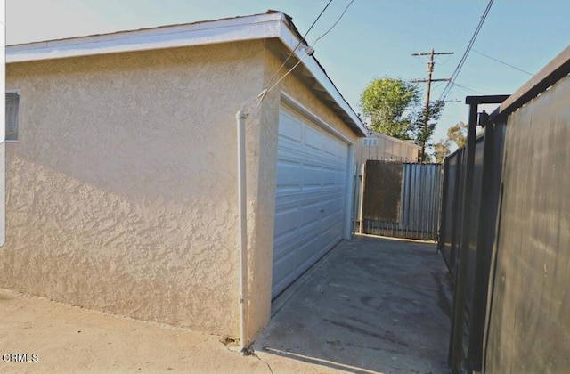 view of home's exterior with a garage