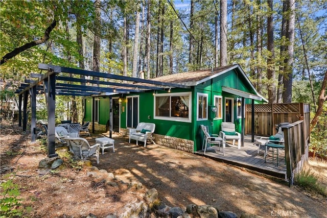 17040 Edgewood Way, Cobb, CA 95461 - back of house with a wooden deck and a pergola