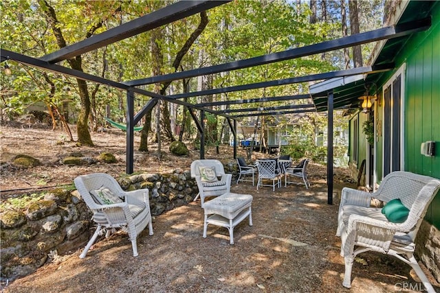 view of patio with a pergola