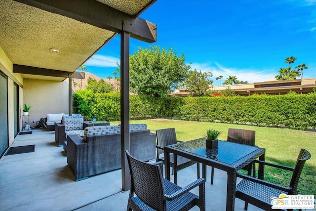 view of patio featuring outdoor lounge area