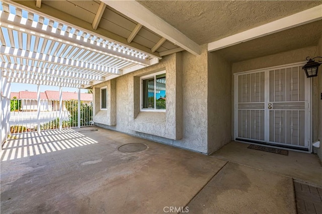 view of patio with a pergola