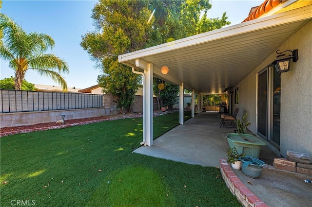 view of yard featuring a patio area