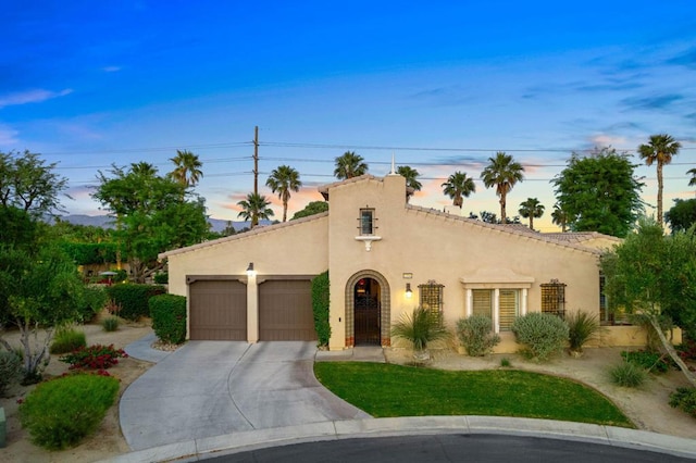 view of front of house with a garage