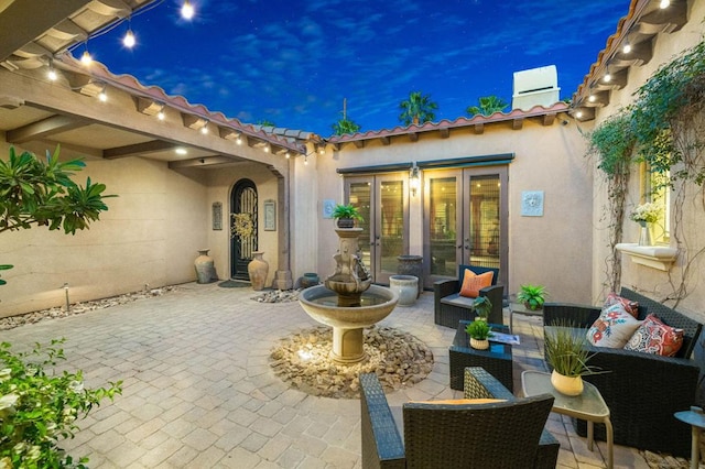 view of patio with french doors