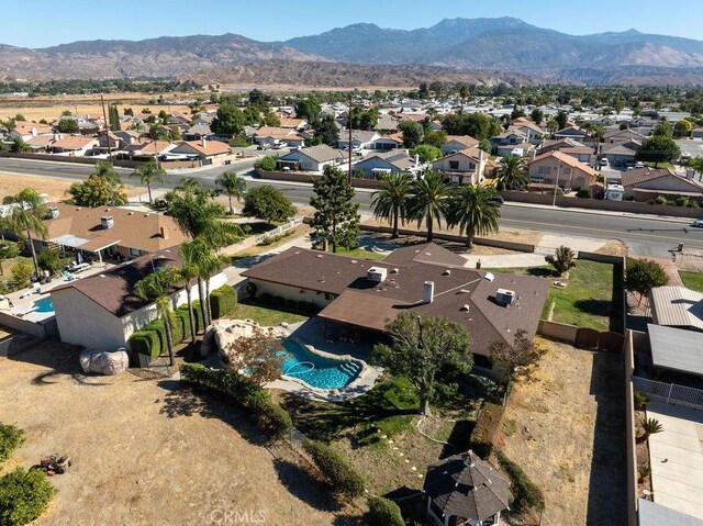 aerial view featuring a mountain view