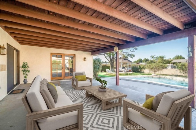 view of patio / terrace with an outdoor hangout area