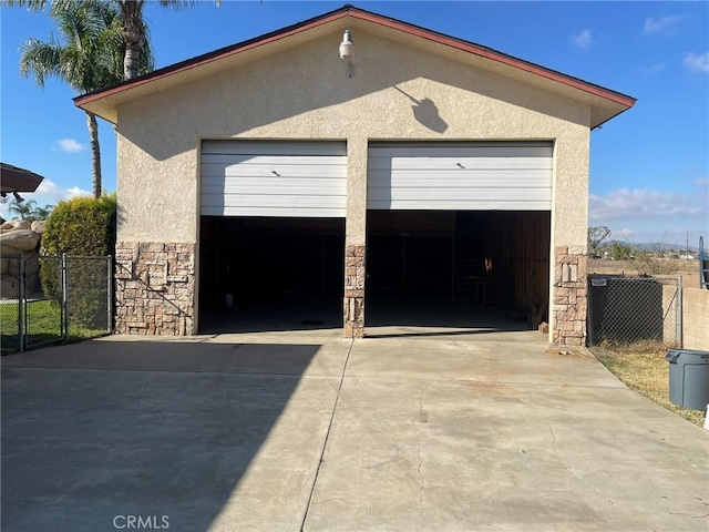 view of garage