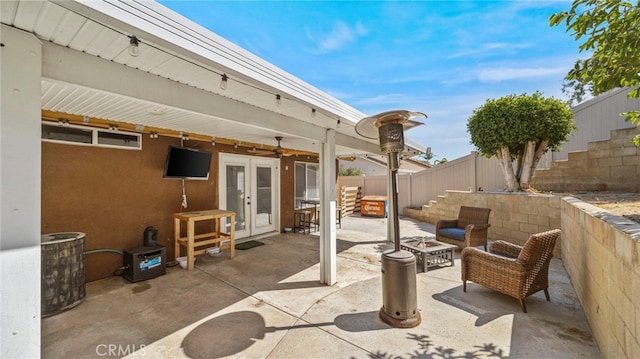 view of patio featuring french doors