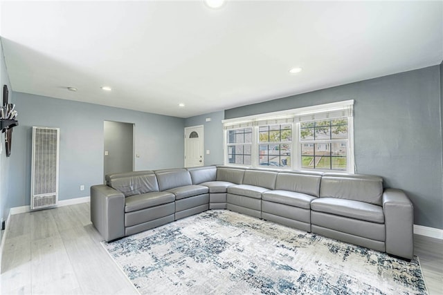 living room featuring light hardwood / wood-style floors