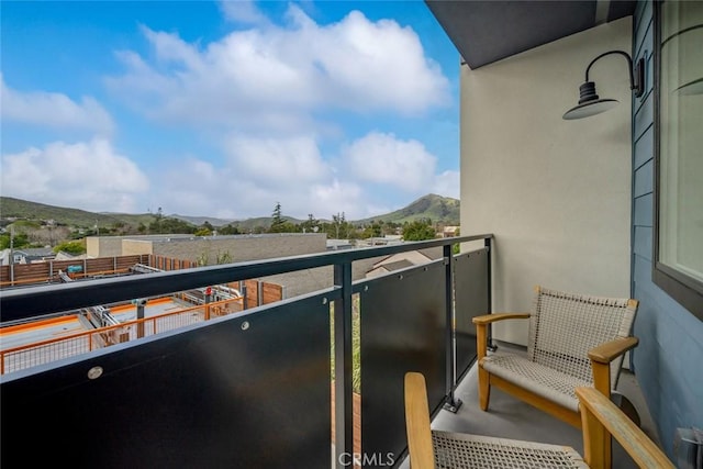 balcony with a mountain view