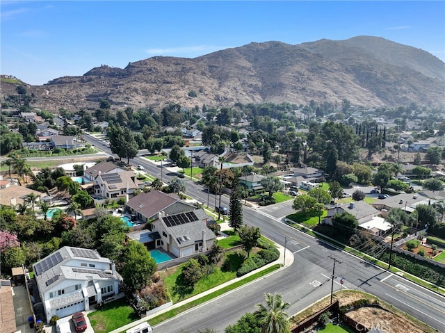 aerial view featuring a mountain view