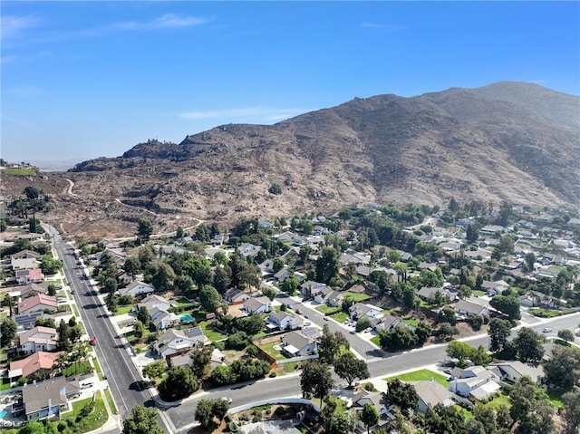 aerial view with a mountain view