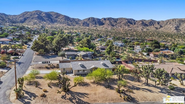 aerial view with a mountain view