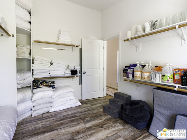 interior space with hardwood / wood-style flooring