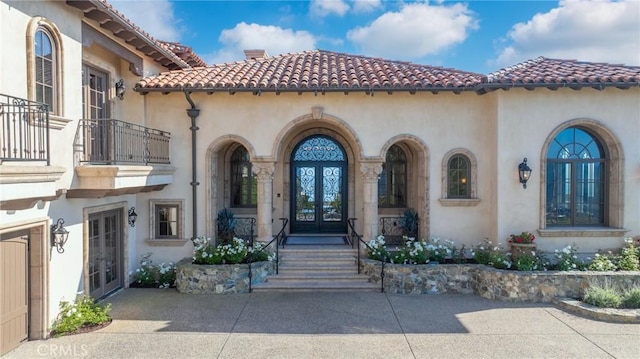 entrance to property with french doors