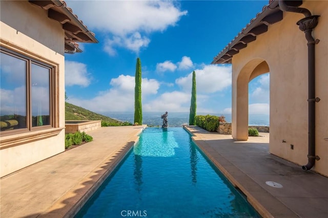 view of pool featuring a patio