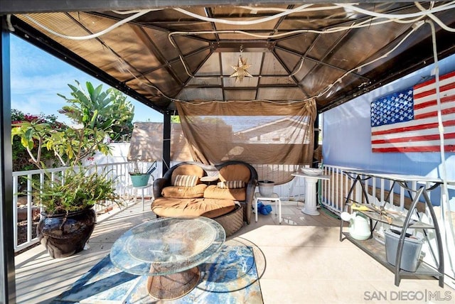 view of patio / terrace featuring a gazebo