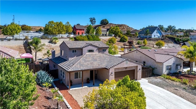 drone / aerial view with a residential view