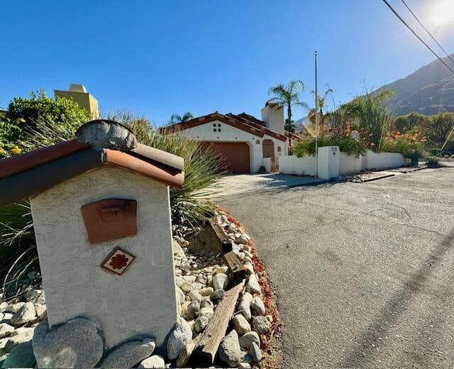 exterior space with a mountain view