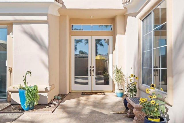 view of exterior entry with french doors