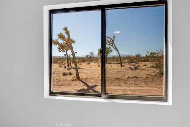 interior details featuring a rural view