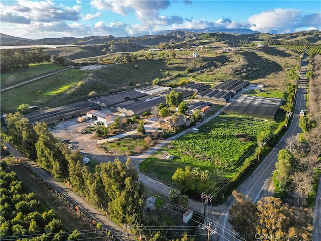 aerial view with a mountain view