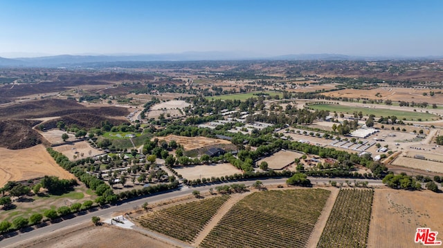 bird's eye view featuring a mountain view and a rural view