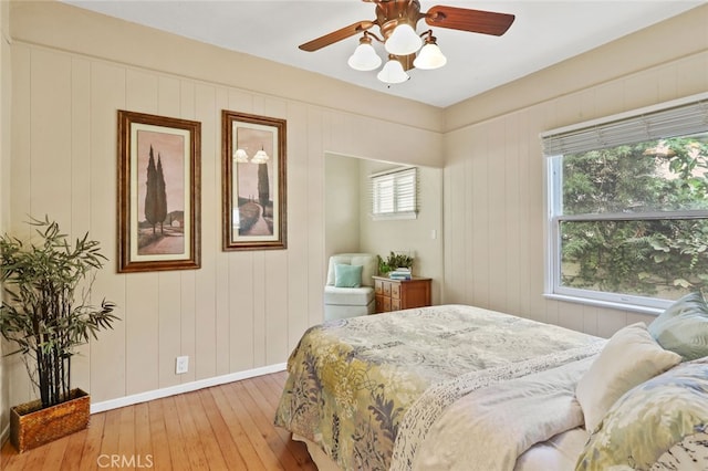 221 Termino Ave, Long Beach, CA 90803 - bedroom featuring light wood-style floors, multiple windows, baseboards, and ceiling fan
