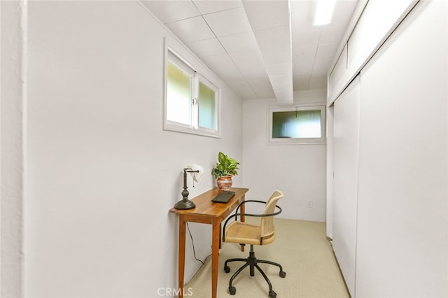 view of carpeted office