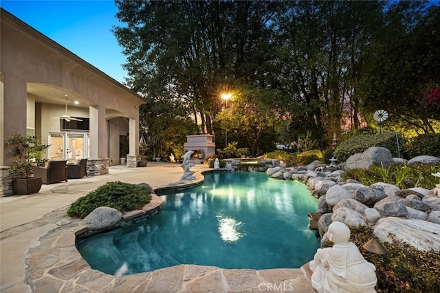 view of pool with a patio