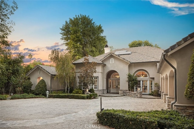 view of front of property featuring french doors