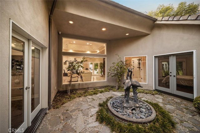 view of patio / terrace featuring french doors