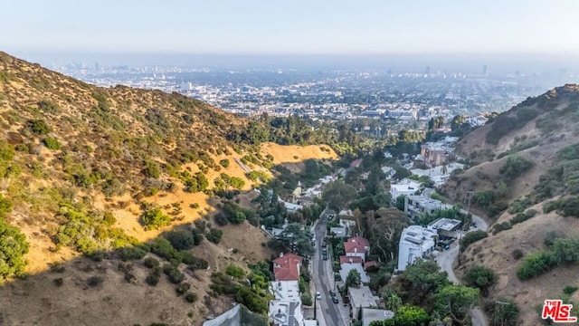 drone / aerial view with a mountain view