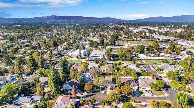 drone / aerial view with a mountain view