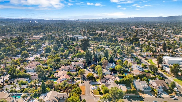 aerial view with a mountain view