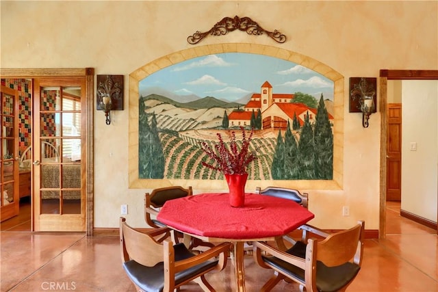 dining area with baseboards